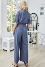 Load image into Gallery viewer, Tie Front Cutout Wide Leg Jumpsuit
