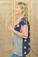 Load image into Gallery viewer, Patriotic Patchwork Henley
